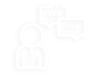 Person with speech bubbles icon